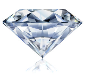 Vector illustration of a realistic diamond. No gradient mesh.